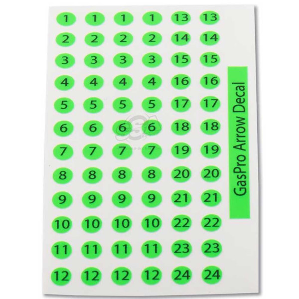 Autocollants de num&eacute;rotation de fl&egrave;ches Gas Pro
