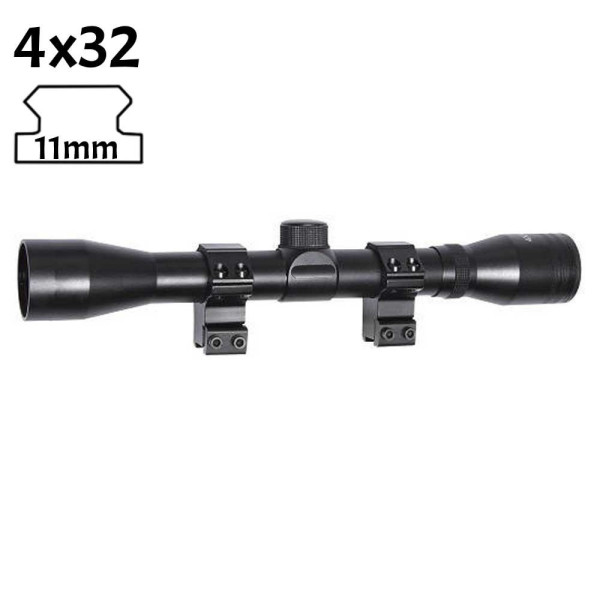 Lunette de vis&eacute;e 4x32 pour arbal&egrave;tes rail 11mm - 1872 - Hattila