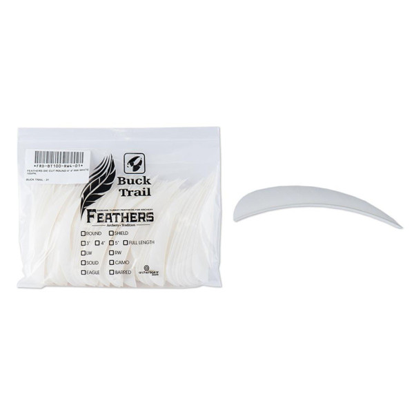 Empennages Buck Trail RW paraboliques 4 pouces couleur unie - lot de 100