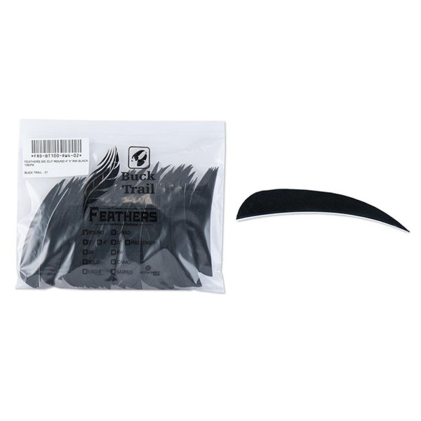Empennages Buck Trail RW paraboliques 4 pouces couleur unie - lot de 100
