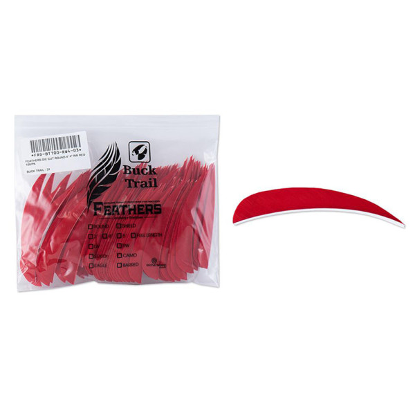 Empennages Buck Trail RW paraboliques 4 pouces couleur unie - lot de 100