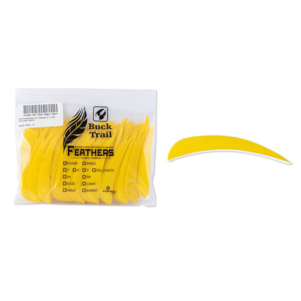 Empennages Buck Trail RW paraboliques 4 pouces couleur unie - lot de 100
