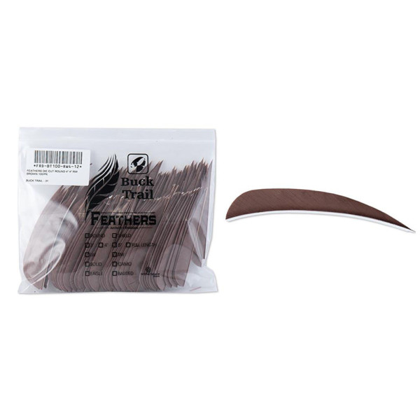 Empennages Buck Trail RW paraboliques 4 pouces couleur unie - lot de 100