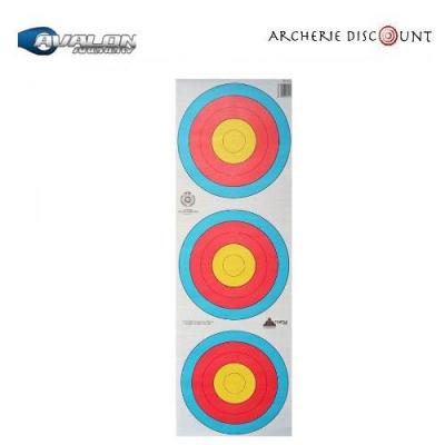 Blason Avalon Trispot 40 cm arc classique World Archery