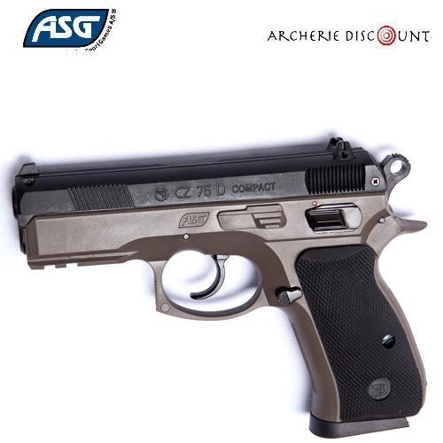Pistolet 6mm cz 75d compact ressort bicolore
