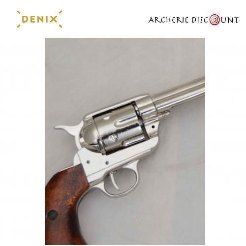Replique revolver peacemaker usa 1873 brun argent 46 cm1